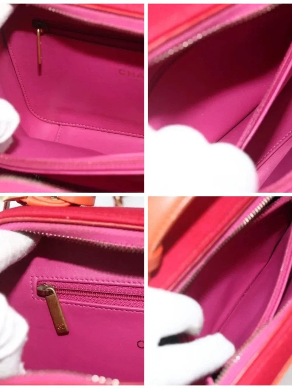 CHANEL CC Filigree Chain Vanity Shoulder Bag Cotton Pink Gold CC Auth 177990